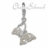 Charm Schmetterling weiß in 925 Sterling Silber Charms Anhänger für Armbänder - Silber Dream Charms - FC1045W