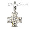 Charm Kreuz weiß Charms Anhänger für Armbänder - Silber Dream Charms - FC204W