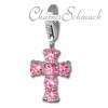 Charm Kreuz pink Charms Anhänger für Armbänder - Silber Dream Charms - FC205P