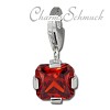 Charm Karree rot Charms Anhänger für Armbänder - Silber Dream Charms - FC206R