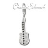 Charm Gitarre schwarz Armband Anhänger - Silber Dream Charms - FC216S