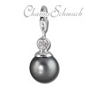 Charm Perle grau Charms Anhänger für Armbänder - Silber Dream Charms - FC226S