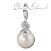 Charm Perle weiß Charms Anhänger für Armbänder - Silber Dream Charms - FC226W