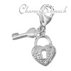 Charm Herzschloss Armband Anhänger - Silber Dream Charms - FC234W