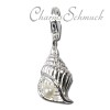 Charm Muschel weiß Silber Charms Anhänger für Armbänder - Silber Dream Charms - FC242W