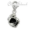 Charm Frosch Kugel schwarz Charms Anhänger für Armbänder - Silber Dream Charms - FC244S