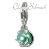 Charm Mint grün Kugel Charms Anhänger für Armbänder - Silber Dream Charms - FC250G