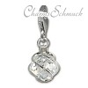 Charm Kugel weiß Schliff Charms Anhänger für Armbänder - Silber Dream Charms - FC250W