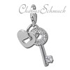 Charm Schlüssel & Schloss Armband Anhänger in 925 Sterling Silber - Silber Dream Charms - FC257W