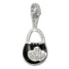 Charm Tasche schwarz Charms Anhänger für Armbänder Silber - Silber Dream Charms - FC3030S