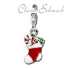 Charm Weihnachts- Stiefel Charms Anhänger für Armbänder - Silber Dream Charms - FC3103