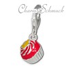 Charm Muffin Blume in 925 Sterling Silber Silber Armband Anhänger - Silber Dream Charms - FC3140P
