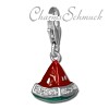 Charm Melone Schmuck mit Zirkonia Kristall in 925 Sterling Silber Charms Anhänger für Armbänder - Silber Dream Charms - FC3141