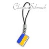 Edelstahl Anhänger Ukraine Flagge - Telefon, Taschenanhänger - Silber Dream Charms - FC4006