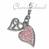 Zirkonia Schmuck in 925 Sterling Silber Charm Herz Charms Anhänger für Armbänder - Silber Dream Charms - FC4107