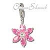 Charm Blume rosa Charms Anhänger für Armbänder und Halsketten - Silber Dream Charms - FC4114