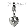 Charm in 925 Sterling Silber Herz matt Charms Anhänger für Armbänder - Silber Dream Charms - FC504