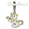 Charm Lustige Katze Emaille in 925 Sterling Silber Charms Anhänger für Armbänder - Silber Dream Charms - FC644