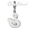 Charm weißer Schwan in 925 Sterling Silber Armband Anhänger - Silber Dream Charms - FC645