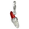 Charm Lippenstift - KISS ME - in 925 Sterling Silber Charms Anhänger für Armbänder - Silber Dream Charms - FC661