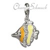 Charm Südsee- Fisch Zirkonia in 925 Sterling Silber Armband Anhänger - Silber Dream Charms - FC677