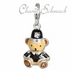 Charm Teddybär Bobby in 925 Sterling Silber Charms Anhänger für Armbänder - Silber Dream Charms - FC680