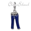 Charm Jeans Hose blau in 925 Sterling Silber Silber Charms Anhänger für Armbänder - Silber Dream Charms - FC691