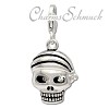 Charm Totenkopf Pirat in 925 Sterling Silber Charms Anhänger für Armbänder - Silber Dream Charms - FC695