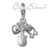 Charm Liebe zur Musik in 925 Sterling Silber Charms Anhänger für Armbänder - Silber Dream Charms - FC735W