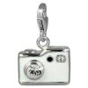Charm Fotoapparat weiß in 925 Sterling Silber Charms Anhänger für Armbänder - Silber Dream Charms - FC819W
