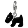 Charm Hund schwarz in 925 Sterling Silber Charms Anhänger für Armbänder - Silber Dream Charms - FC830S