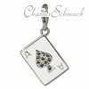 Charm Karte Pik Ass in 925 Sterling Silber Charms Anhänger für Armbänder - Silber Dream Charms - FC841W