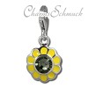 Charm Sonnenblume gelb in 925 Sterling Silber Charms Anhänger für Armbänder - Silber Dream Charms - FC842Y