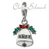 Charm Weihnachtsglocke in 925 Sterling Silber Charms Anhänger für Armbänder - Silber Dream Charms - FC848W
