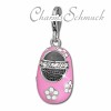 Charm Mädchenschuh Blume rosa in 925 Sterling Silber Armband Anhänger - Silber Dream Charms - FC853P