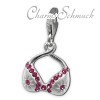 Charm BH Zirkonia rosa in 925 Sterling Silber Charms Anhänger für Armbänder - Silber Dream Charms - FC863A