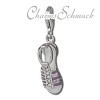 Charm Römersandale lila in 925 Sterling Silber Zirkonia Armband Anhänger - Silber Dream Charms - FC868V