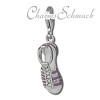 Charm Römersandale lila in 925 Sterling Silber Zirkonia Charms Anhänger für Armbänder - Silber Dream Charms - FC868V