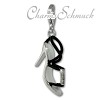 Charm Stiletto schwarz mit Zirkonia in 925 Sterling Silber Charms Anhänger für Armbänder - Silber Dream Charms - FC883S