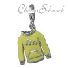 Charm Kapuzenpullover gelb in 925 Sterling Silber Charms Anhänger für Armbänder - Silber Dream Charms - FC885Y