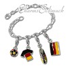 Armband Deutschland FAN Set Silber Charms Anhänger - Silber Dream Charms - FCA040