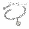 Charms Herz weiß Silber Charms Anhänger für Armbänder Set - Silber Dream Charms - FCA050