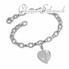 Charms Herz weiß Silber Charms Anhänger für Armbänder Set - Silber Dream Charms - FCA051