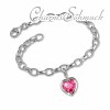 Charms Herz rosa Silber Charms Anhänger für Armbänder - Silber Dream Charms - FCA052