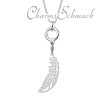 Charm Feder Set mit Halskette und Träger Silber - Silber Dream Charms - FCA119