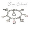 Charm Fun rosa in 925 Sterling Silber Sterling Silber Charms Armband Set - Silber Dream Charms - FCA126