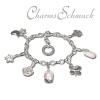 Charm Fun rosa in 925 Sterling Silber Sterling Silber Charms Armband Set - Silber Dream Charms - FCA126