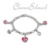 Charm Herz rosa Zirkonias Armband Set - Silber Dream Charms - FCA128