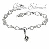 Charm Set Liebesherz Silber Charms Anhänger für Armbänder - Silber Dream Charms - FCA136