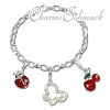 Charm Glitzerset Natur in 925 Sterling Silber Charms Anhänger für Armbänder - Silber Dream Charms - FCA141